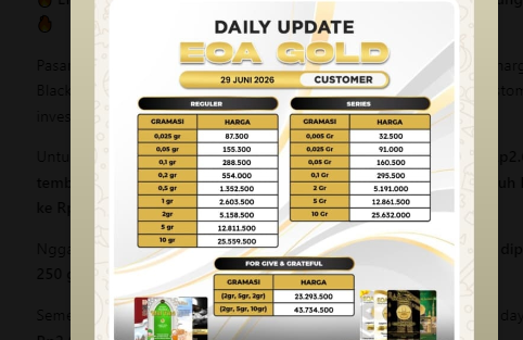 EMAS & SILVER EOA UPDATE! Harga Hari Ini Bikin Mata Langsung Fokus, Cek Sebelum Ambil Langkah