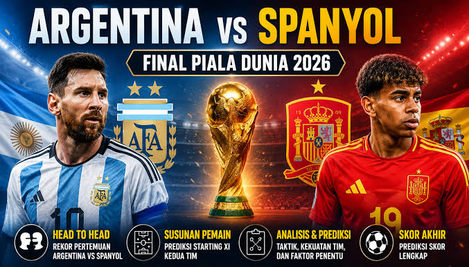 Final Piala Dunia 2026 Pecah! Argentina vs Spanyol, Duel Raja Dunia dan Pertarungan Ranking FIFA Nomor 1 vs 2