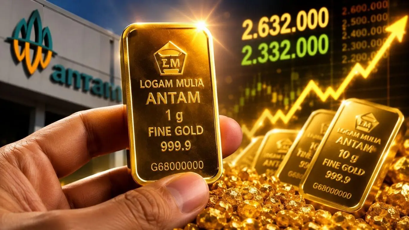 Harga Emas Antam Hari Ini Rabu 22 Juli 2026 Naik, Tembus Rp2.635.000 per Gram