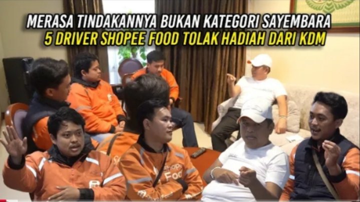 Viral! Lima Driver ShopeeFood Kompak Menolak Hadiah Rp20 Juta: 'Ini Bukan Sayembara'