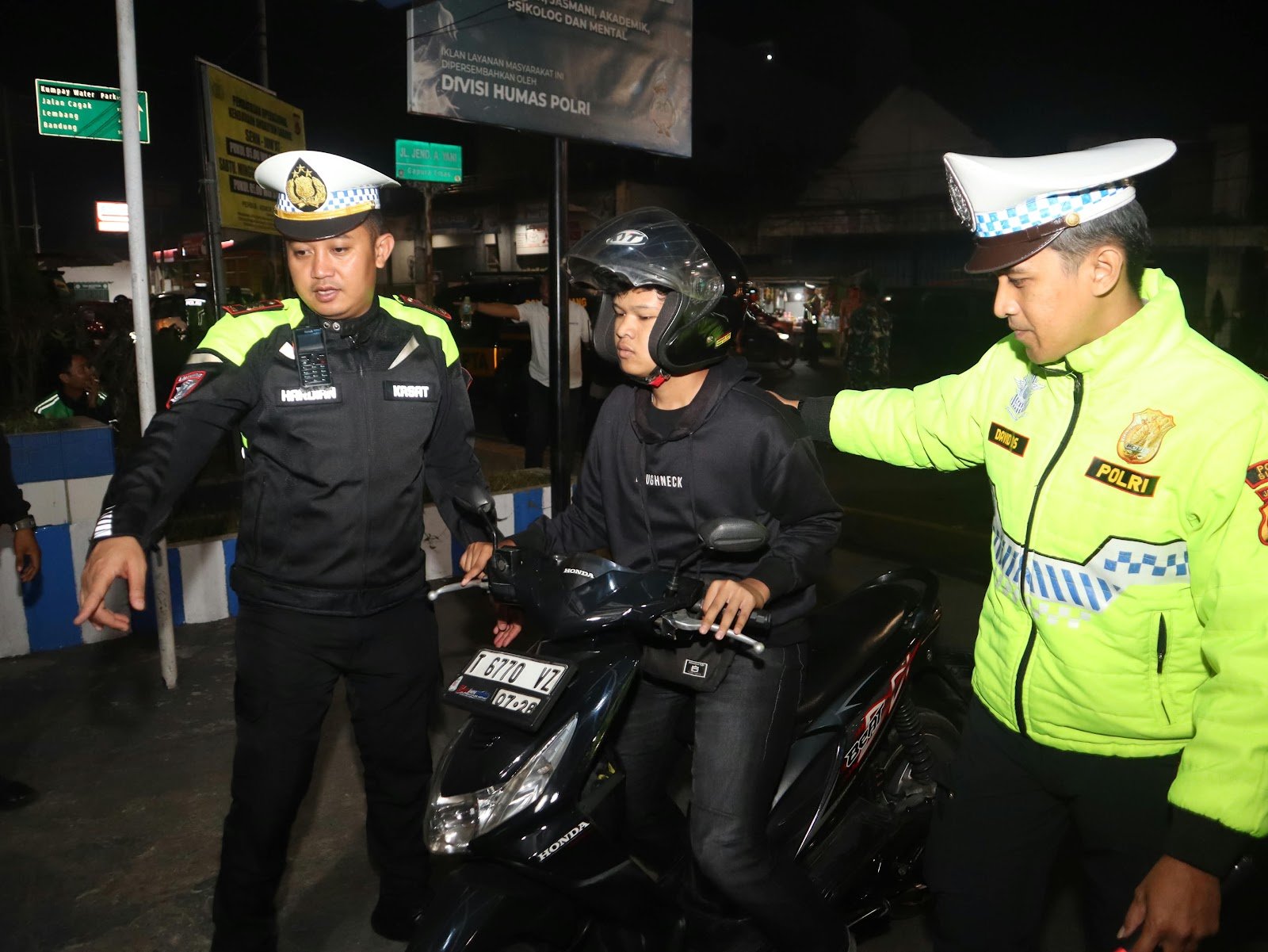 KRYD Polres Subang Sabtu Malam, 33 Pelanggaran Ditindak, Knalpot Brong Jadi Sasaran